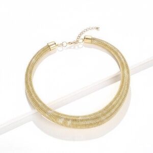 Womens Gold Electroplated Statement Earring Necklace